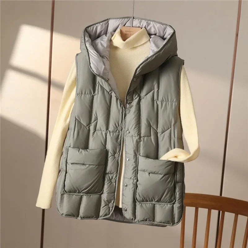 Morissette - Leichte Ärmellose Jacke mit Kapuze für Frauen
