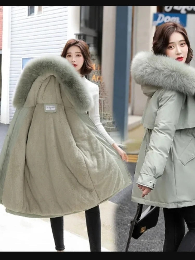 Sonali– Damen Parka mit Wollfutter und Kapuze