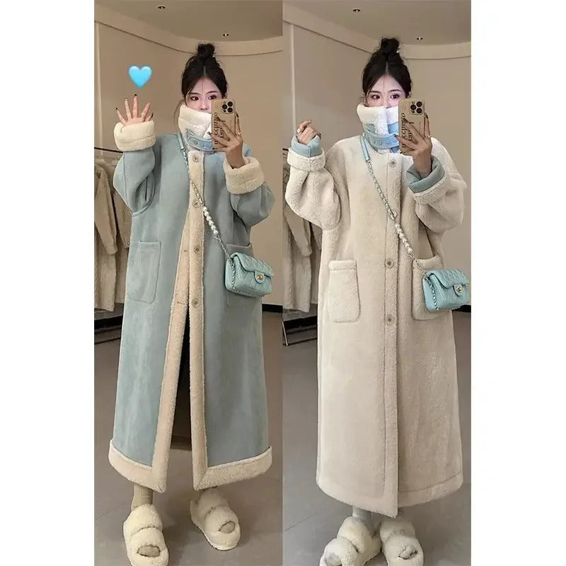 Anna - Wendbare Lammwollfleece-Langjacke für Frauen