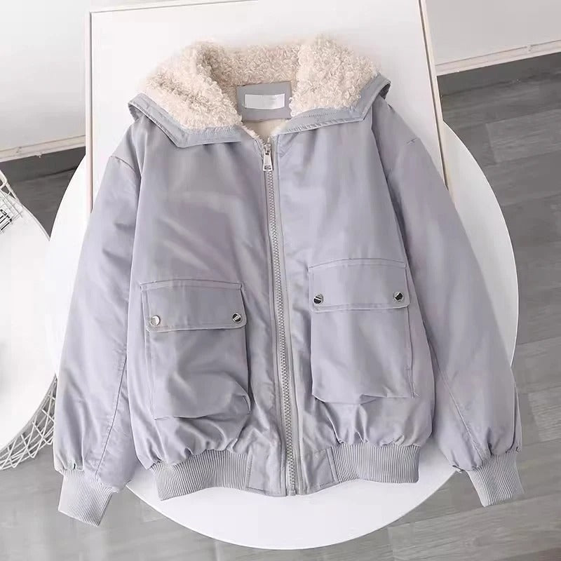 Luna – Damen Jacke mit Kunstfell-Futter und Kapuze