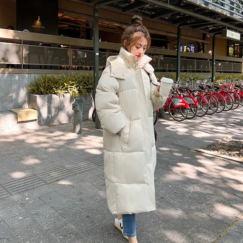Sienna – Langer Puffermantel mit Kapuze und Taschen