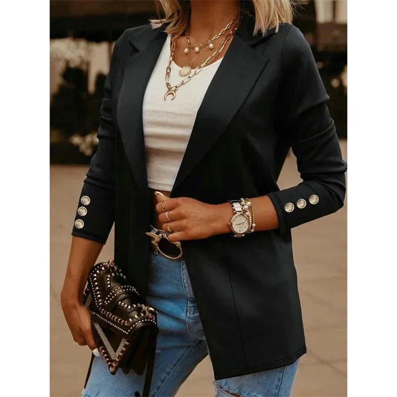 Daisy-Bequeme Damen-Freizeitjacke mit Schwefelfarbenen Ärmeln