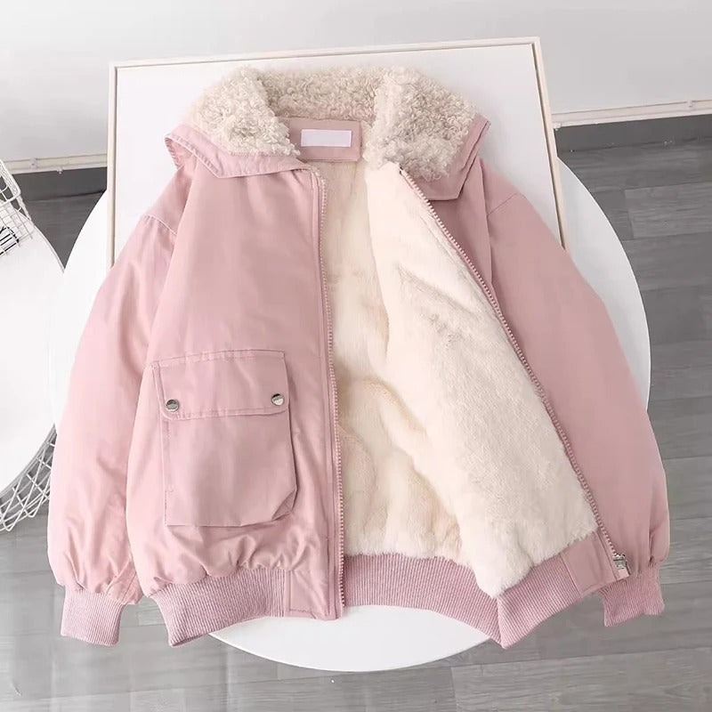 Luna – Damen Jacke mit Kunstfell-Futter und Kapuze