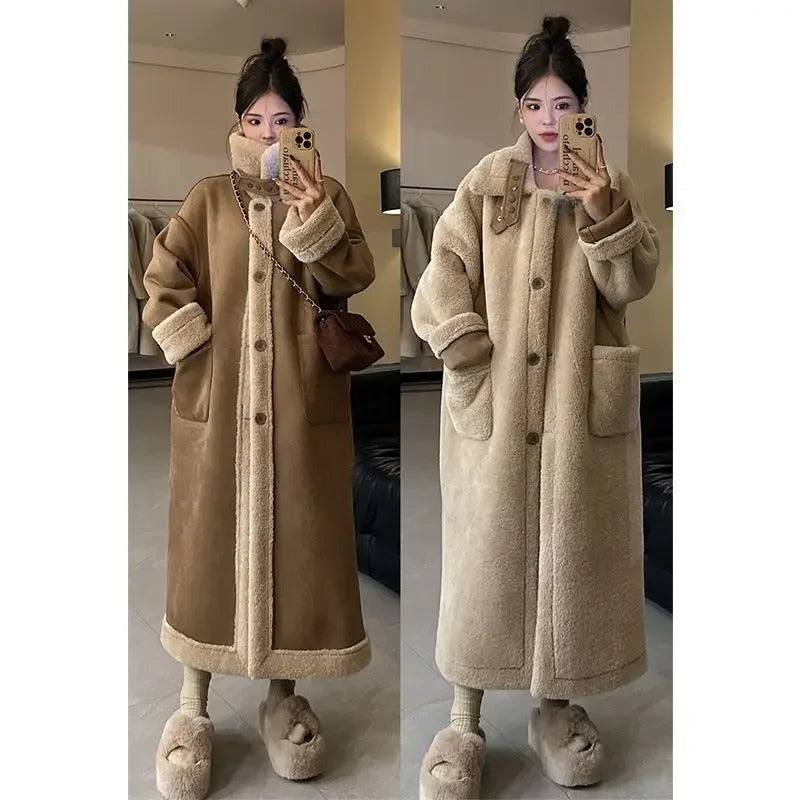 Anna - Wendbare Lammwollfleece-Langjacke für Frauen