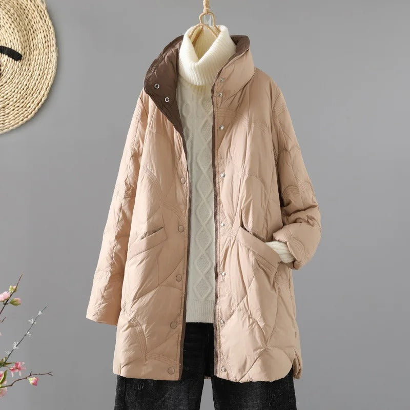 Kiana - Entendaunenjacke Slim Fit Stehkragen Wattiert für Frauen