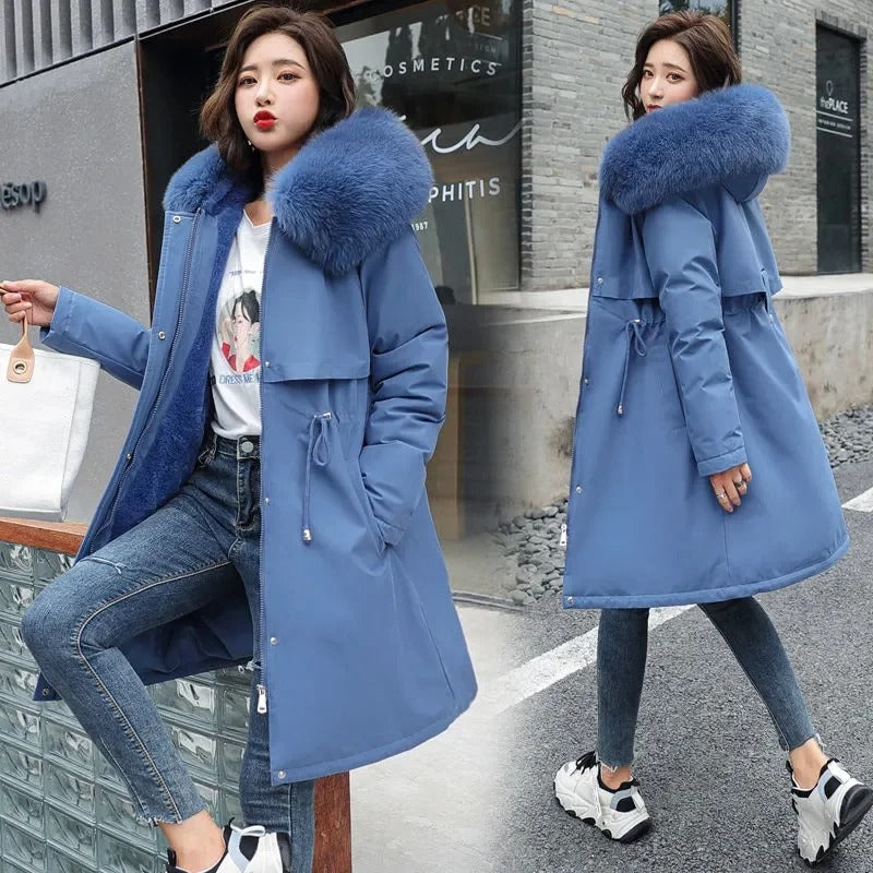 Zola– Damen-Winterjacke mit Kapuze und Wollfutter