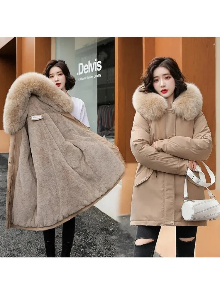 Sonali– Damen Parka mit Wollfutter und Kapuze