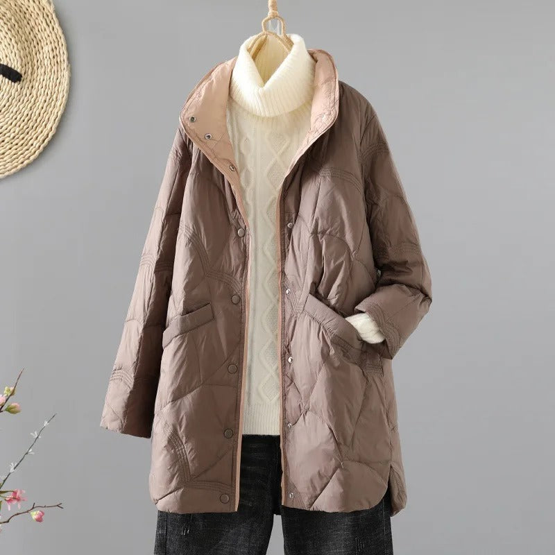 Kiana - Entendaunenjacke Slim Fit Stehkragen Wattiert für Frauen