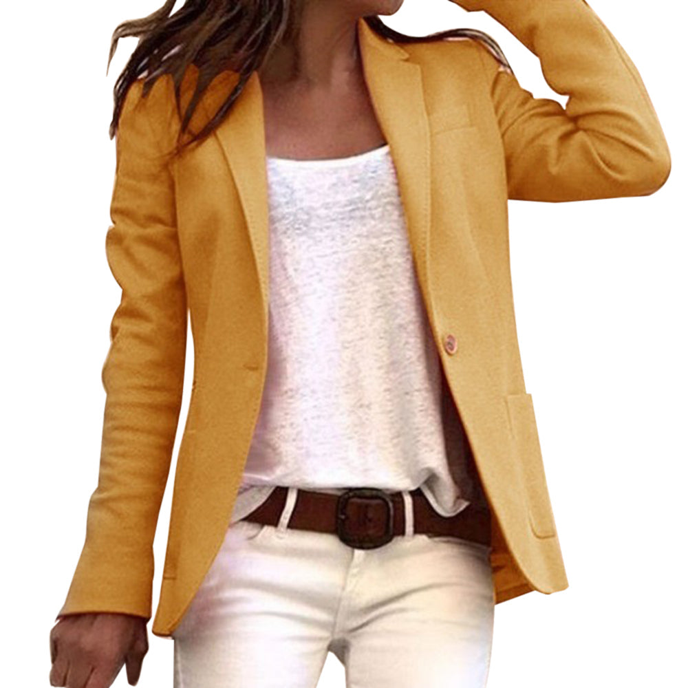 Damenblazer mit Knopfverschluss und langen Ärmeln