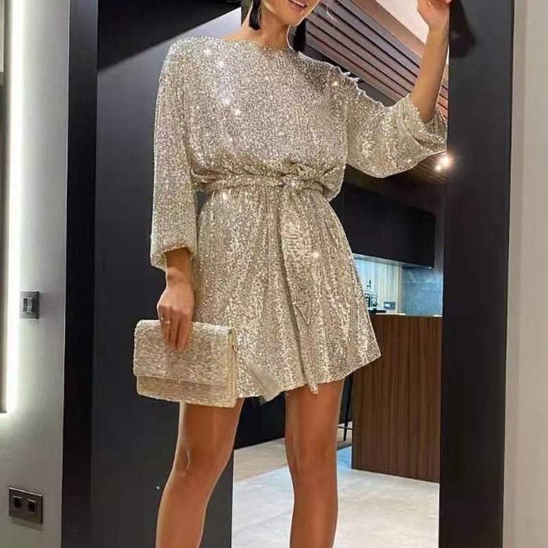 Glitzerndes Mini-Kleid für Damen